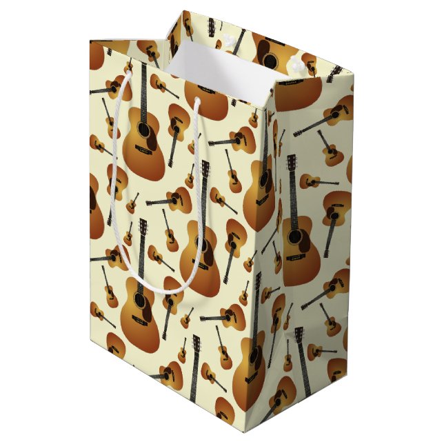 Acoustic Guitar Musician Music Teacher Medium Gift Bag (Back Angled)