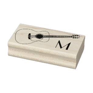 Acoustic Guitar Musician Music Teacher Rubber Stamp