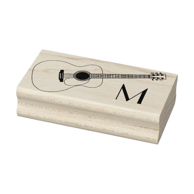 Acoustic Guitar Musician Music Teacher Rubber Stamp (Stamp)
