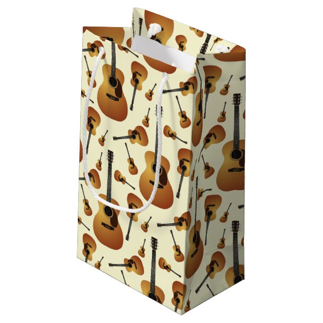 Acoustic Guitar Musician Music Teacher Small Gift Bag (Back Angled)