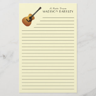 Acoustic Guitar Musician Music Teacher Stationery