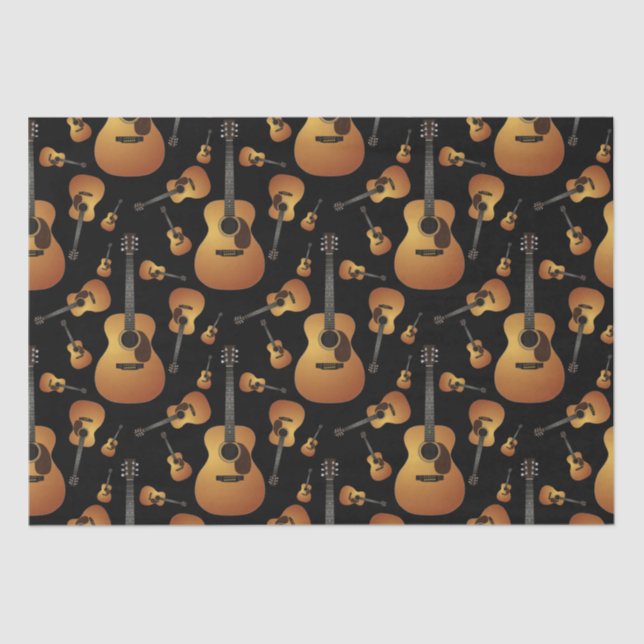Acoustic Guitar Musician Music Teacher Tissue Paper (Front)