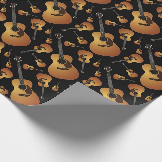 Acoustic Guitar Musician Music Teacher Wrapping Paper (Corner)