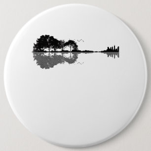 Acoustic Guitar Nature Est Music Bass Guitarist 6 Cm Round Badge