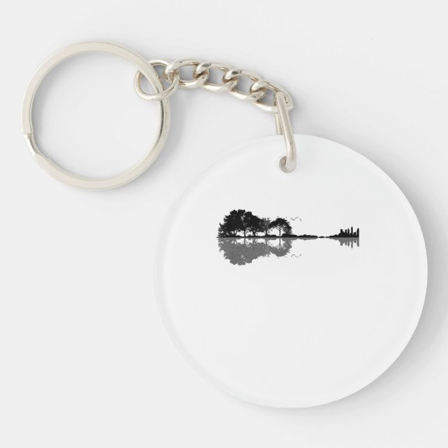Acoustic Guitar Nature Est Music Bass Guitarist Key Ring (Front)