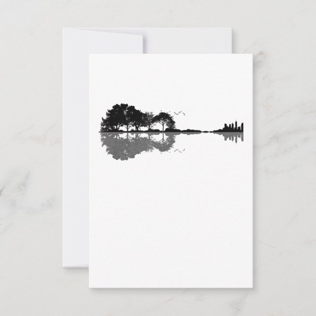Acoustic Guitar Nature Est Music Bass Guitarist Thank You Card (Front)