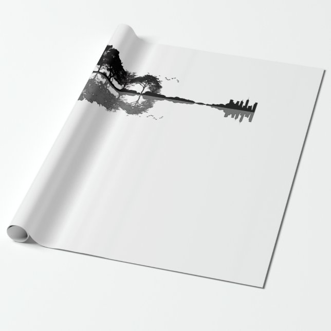 Acoustic Guitar Nature Est Music Bass Guitarist Wrapping Paper (Unrolled)