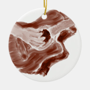 Acoustic guitar painting sepia toned version ceramic tree decoration