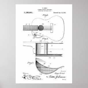 Acoustic Guitar Patent Poster