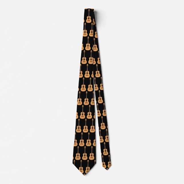 Acoustic Guitar Pattern Guitarist Tie (Front)