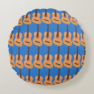 Acoustic Guitar Pattern Round Cushion