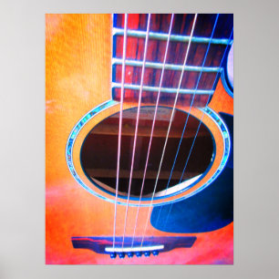 Acoustic Guitar Perspective Colours of Music Poster