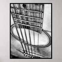 Acoustic Guitar Perspective Strings Black Border