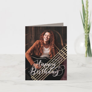 Acoustic Guitar Photo Birthday Card