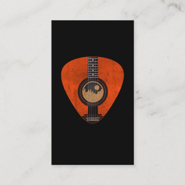 Acoustic Guitar Pick Musician Guitarist Business Card (Front)