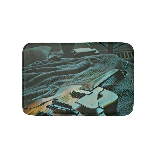 Acoustic guitar player bath mat (Front)