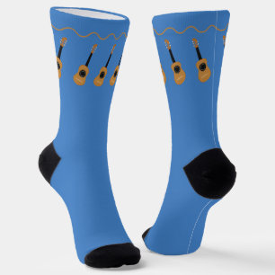 Acoustic Guitar Player Blue Instrument Socks