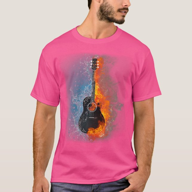 Acoustic Guitar Player Cool Musician Acoustic Guit T-Shirt (Front)