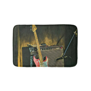 Acoustic guitar player gift bath mat