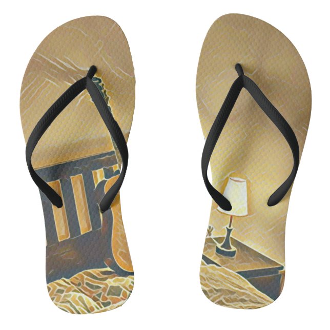 Acoustic guitar player gift flip flops (Footbed)