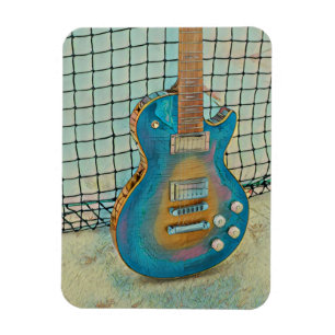 Acoustic guitar player gift magnet