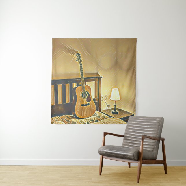 Acoustic guitar player gift tapestry (In Situ)