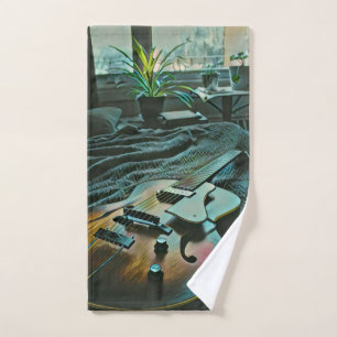 Acoustic guitar player hand towel