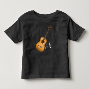 Acoustic Guitar Player Musical Notes Art Musician Toddler T-Shirt