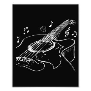 Acoustic Guitar Player Musician Gift Photo Print