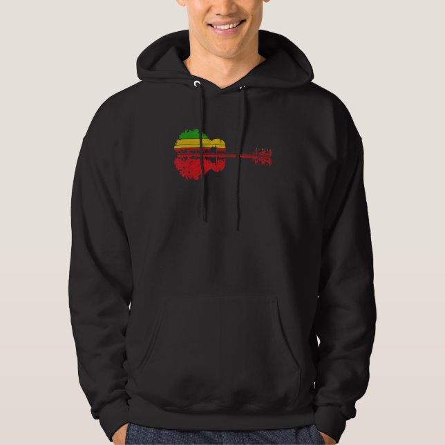 Acoustic Guitar Player Retro Nature Guitarist Hoodie (Front)