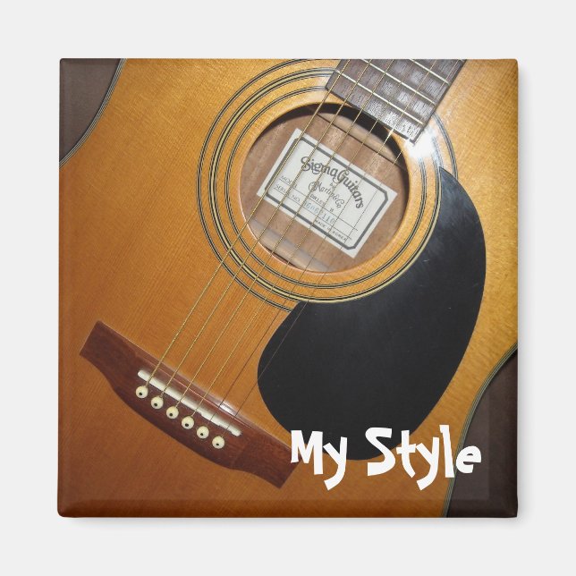 Acoustic Guitar Playing My Style Magnet (Front)