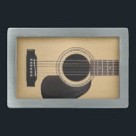 Acoustic Guitar Rectangular Belt Buckle<br><div class="desc">A classic six string acoustic guitar  belt buckle</div>