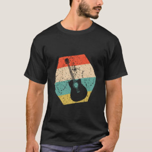 Acoustic Guitar Retro Distressed Hexagon Guitarist T-Shirt