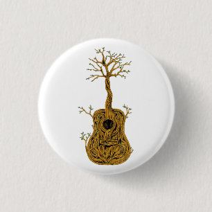 Acoustic Guitar Shirt Tree of Life Guitar Player G 3 Cm Round Badge