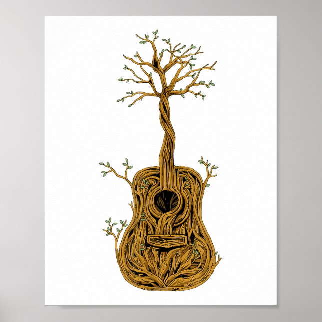 Acoustic Guitar Shirt Tree of Life Guitar Player G Poster (Front)