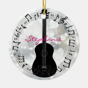 Acoustic Guitar Silhouette Design Ornament