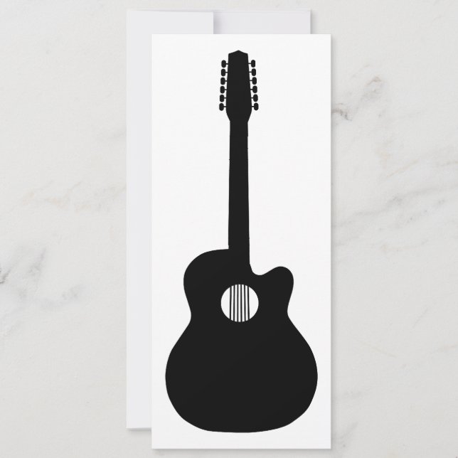 acoustic guitar silhouette invitation (Front)