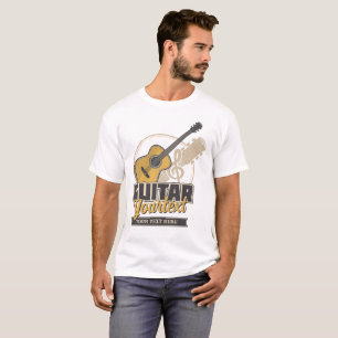Acoustic Guitar T-Shirt with Custom Text