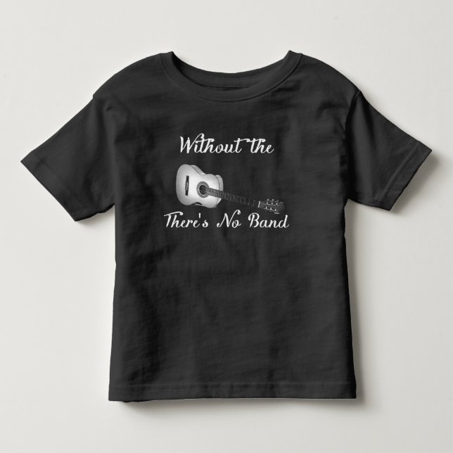 Acoustic Guitar Toddler Long Sleeve Dark Tee (Front)