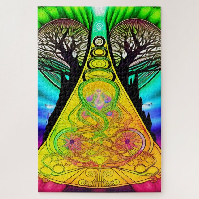 Acoustic Guitar Tree of Life Fantasy    Jigsaw Puzzle (Vertical)