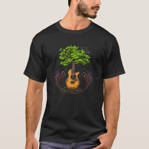 Acoustic Guitar Tree of Life Guitar Player Nature T-Shirt