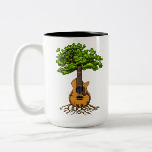 Acoustic Guitar Tree Of Life Two-Tone Coffee Mug