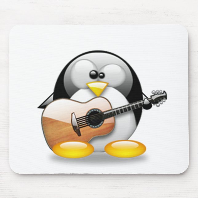 Acoustic Guitar Tux (Linux Tux) Mouse Mat (Front)