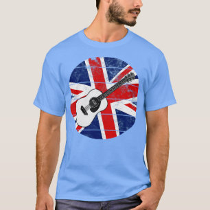 Acoustic Guitar UK Flag Britain Guitarist British T-Shirt