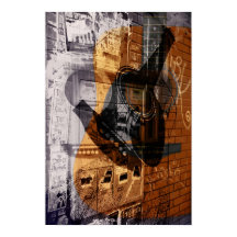 acoustic guitar urban collage