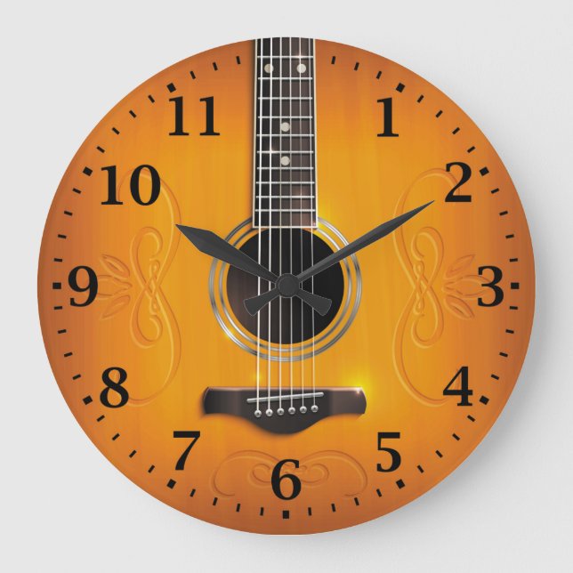 Acoustic Guitar Wall Clock (Front)