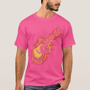 Acoustic Guitar With Flames T-Shirt
