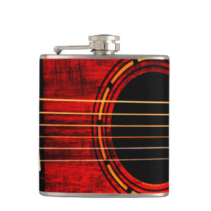 Acoustic Guitar Wooden Music Artistic Beautiful Hip Flask