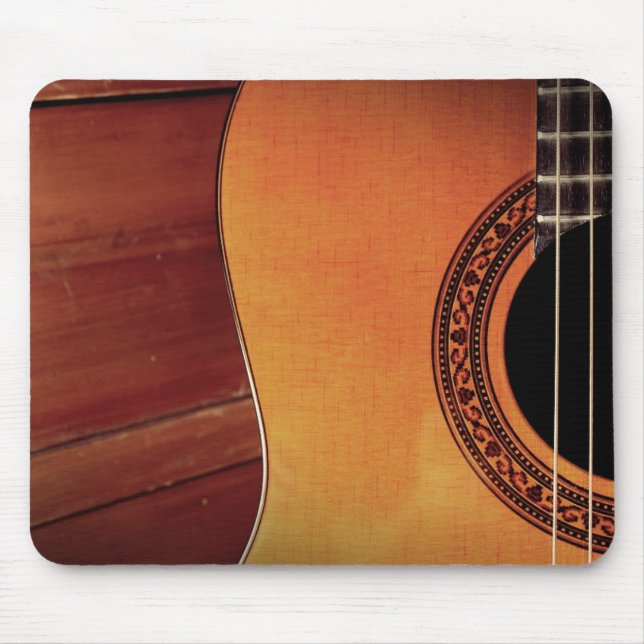 Acoustic Guitar wooden music instrument art Mouse Mat (Front)