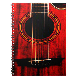 Acoustic Guitar Wooden Music Notebook